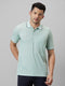 Mens Light Green T-Shirt With Half Sleeves And Spread Collar
