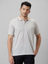 Mens Cream Printed T-Shirt With Half Sleeves And Spread Collar