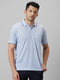 Mens Sky Blue T-Shirt With Half Sleeves And Spread Collar
