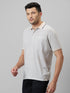 Mens Cream Printed T-Shirt With Half Sleeves And Spread Collar