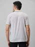 Mens Cream Printed Casual T-Shirt With Half Sleeves And Spread Collar