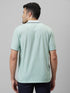 Mens Light Green T-Shirt With Half Sleeves And Spread Collar