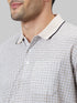 Mens Cream Printed Casual T-Shirt With Half Sleeves And Spread Collar