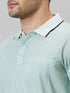 Mens Light Green T-Shirt With Half Sleeves And Spread Collar