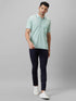 Mens Light Green T-Shirt With Half Sleeves And Spread Collar