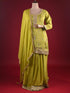 Mehndi Kurti Sharara Set with Machine and Dori Work