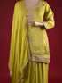 Mehndi Kurti Sharara Set with Machine and Dori Work