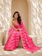 Pink Striped Silk Saree with Gold Zari Border | Festive & Wedding Wear