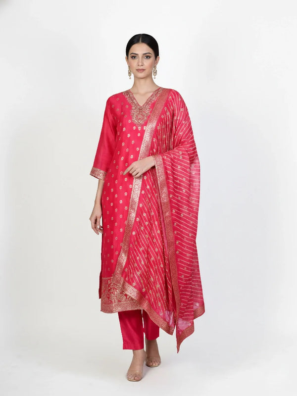 Lavender kurti with dupatta