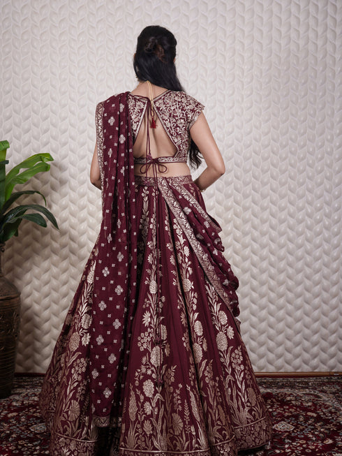 Dori Embroidered Lehenga with Alia Cut Blouse