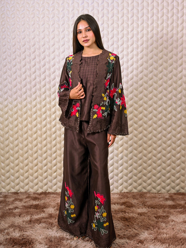 Brown Kurti with Cut & Thread Work
