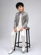 Boys Pista Printed Indo-Western Jacket Set with Cream Kurta & Pajama