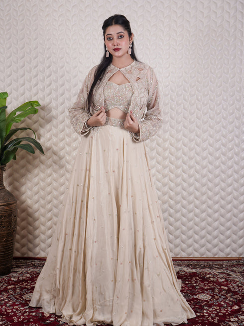 Sequin Embroidered Lehenga with Chid Work