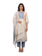 cream multi embroidered kurti set for women with contrast dupatta and straight pants elegant ethnic wear