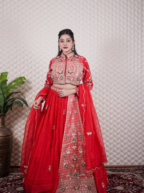 Heavy Zardozi & Gota Work Lehenga