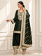 Mehendi Embroidered Kurti Set with Dupatta & Patiala Pants