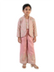 pink embroidered co ord set for girls with jacket and pants satin crepe party wear kids outfit