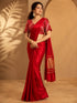 Designer Saree with Embroidered Border & Matching Blouse