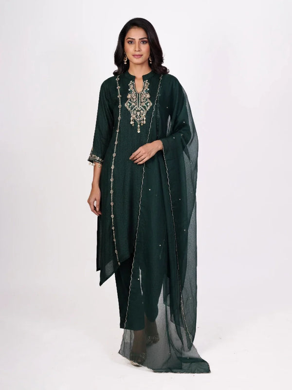 Mustard kurti with dupatta