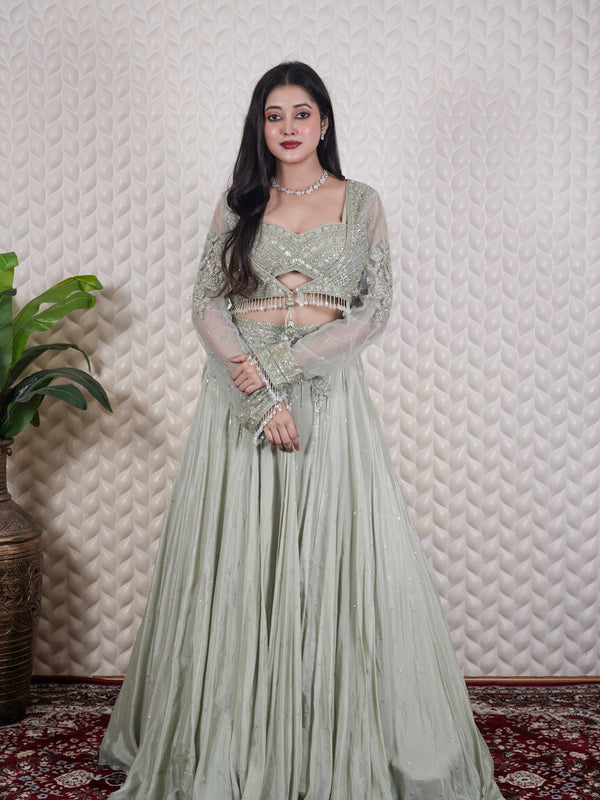 Crystal & Kardana Embellished Lehenga
