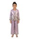 purple embellished co ord set for girls with jacket and pants metallic tissue silk party wear kids outfit