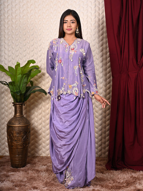 Indo-western set with Sequin Work