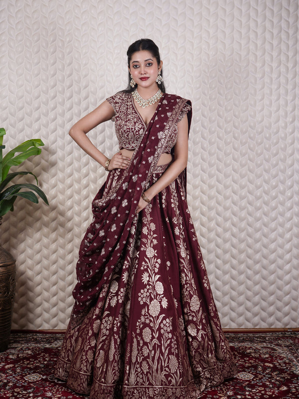 Dori Embroidered Lehenga with Alia Cut Blouse