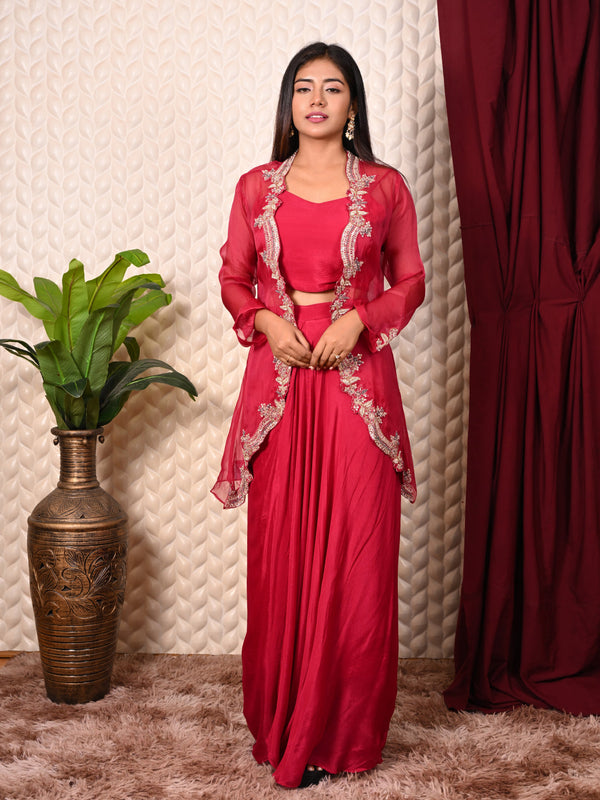 Indo-western set with cut work