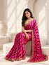 Rani Color Silk Saree with Embroidered Border | Festive & Wedding Wear