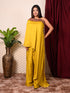 Yellow Drape Saree With Boutique Work