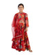 red floral printed lehenga choli for girls with dupatta satin silk party wear kids ethnic dress