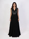 black embellished indo western gown for women with shimmer detailing and flared silhouette party wear dress