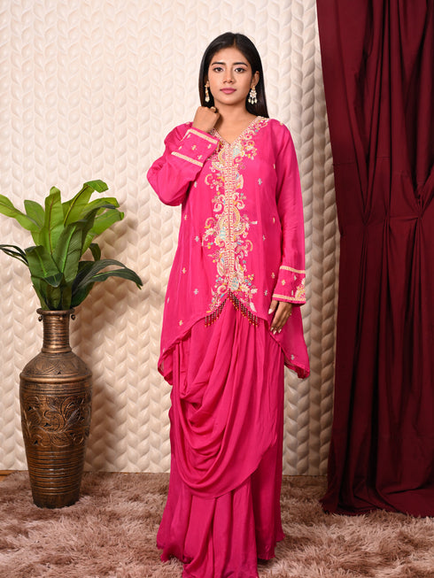 Thread & Tassel Work Indo-western Set