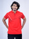 Men Red Polo Printed Regular Fit Casual T-Shirt