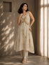 Beige Embroidered A-Line Kurta Set with Straight Pants