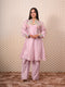Purple Heavy Thread Work Kurti