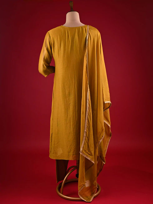 Mehndi Gown with Elegant Zardogi Work