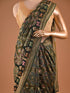 Green Saree Embellished with Intricate Meenakari Detailing