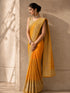 Mustard Yellow Hand Embroidered Designer Saree