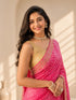 Pink Silk Saree with Embroidered Border
