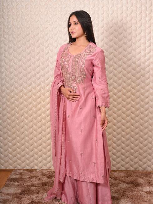 Pink kurti with Dori & Patti Work