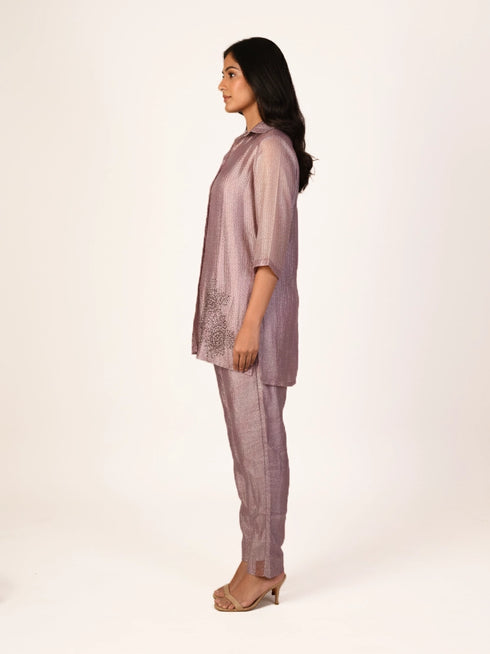 Purple Printed Co-Ord Set for Women – Elegant Casual Ethnic Outfit