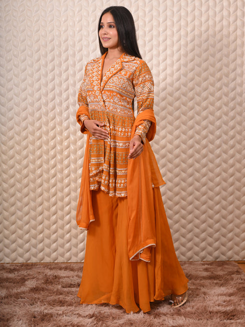 Yellow Kurti Moti & Kardana Work