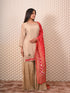 Cream kurti with Banarasi Dupatta