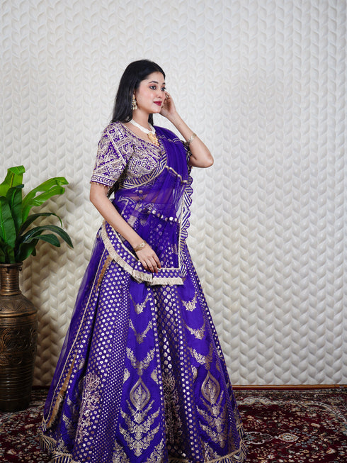 Embellished Lehenga with Gota & Zari