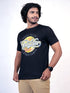 Men Black Typography Print Casual T-Shirt