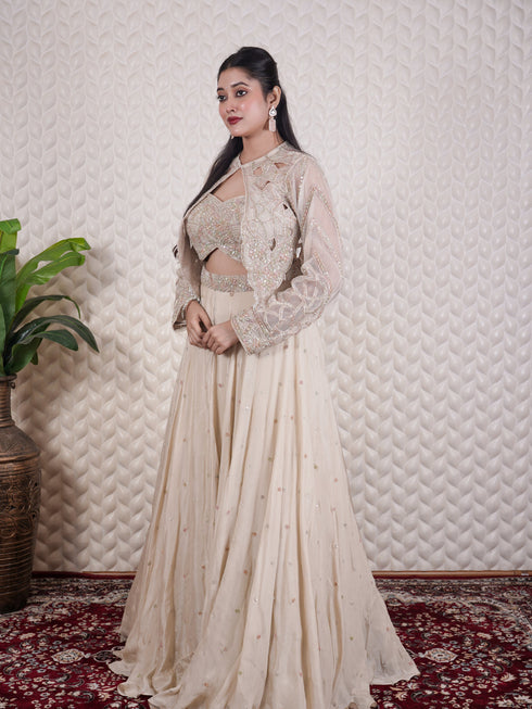 Sequin Embroidered Lehenga with Chid Work