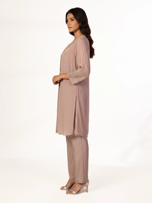 Purple kurti with dupatta