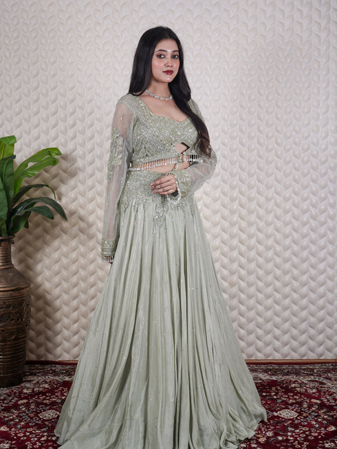 Crystal & Kardana Embellished Lehenga