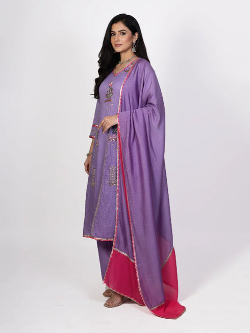 Beige kurti with dupatta